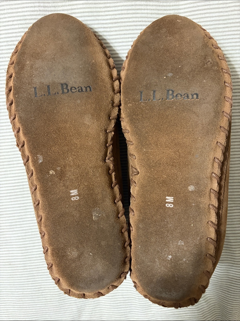L.L.Bean Wicked Good Boot Moc Slippers Suede Shearling Lined Brown 8M - Picture 3 of 8